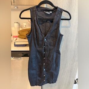 Missguided Black Button-Front Mini Dress